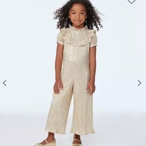 Janie and Jack Gold Ruffle Jumpsuit